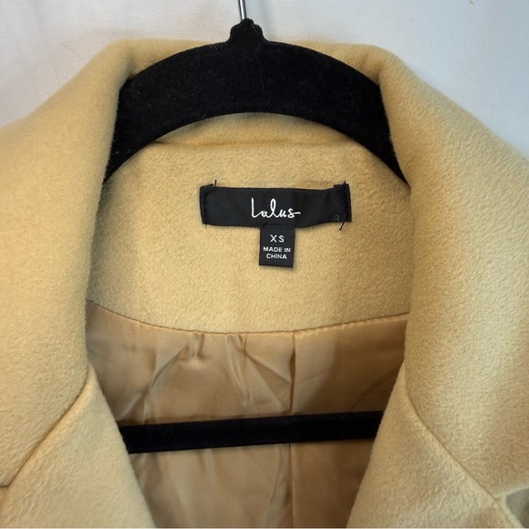 Lulus Harriet Long Double-Breasted Tan Coat, size XS - Picture 3 of 12